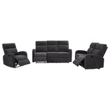 Hamilton Charcoal Grey Chenille Upholstered Manual Reclining Loveseat - Ornate Home