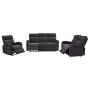 Hamilton Charcoal Grey Chenille Upholstered Manual Reclining Loveseat - Ornate Home