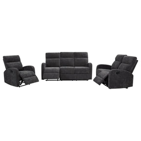 Hamilton Charcoal Grey Chenille Upholstered Manual Reclining Loveseat - Ornate Home