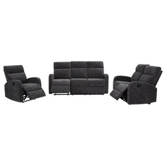 Hamilton Charcoal Grey Chenille Upholstered Manual Reclining Sofa - Ornate Home