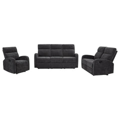 Hamilton Charcoal Grey Chenille Upholstered Manual Reclining Sofa - Ornate Home