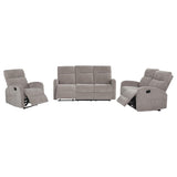 Hamilton Sand Chenille Upholstered Manual Glider Recliner - Ornate Home