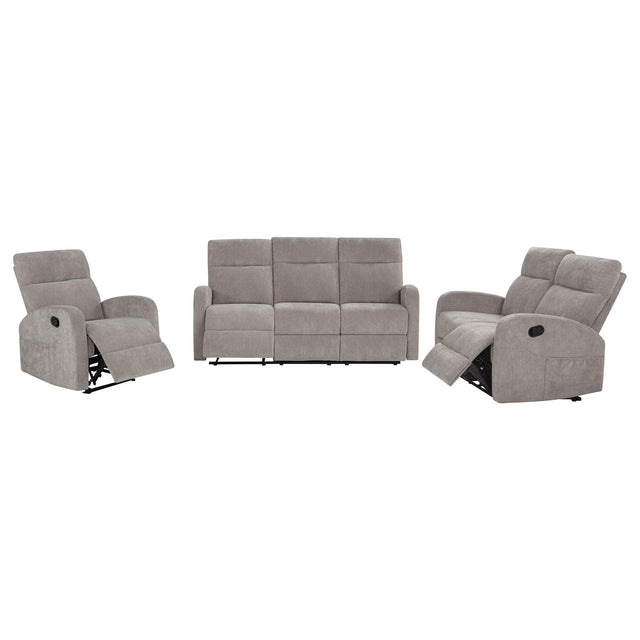 Hamilton Sand Chenille Upholstered Manual Glider Recliner - Ornate Home