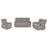 Hamilton Sand Chenille Upholstered Manual Glider Recliner - Ornate Home