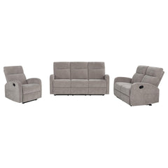 Hamilton Sand Chenille Upholstered Manual Reclining Loveseat - Ornate Home