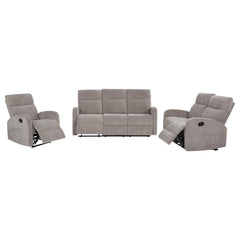 Hamilton Sand Chenille Upholstered Manual Reclining Sofa - Ornate Home