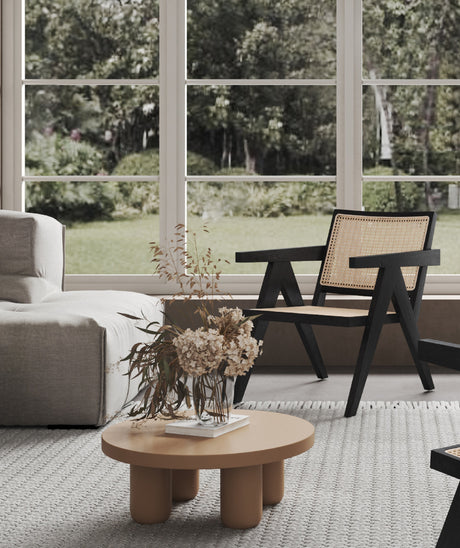 Hamlet Accent Chair in Black and Natural Cane - Ornate Home