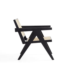 Hamlet Accent Chair in Black and Natural Cane - Ornate Home
