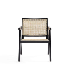 Hamlet Accent Chair in Black and Natural Cane (set of 2) - Ornate Home