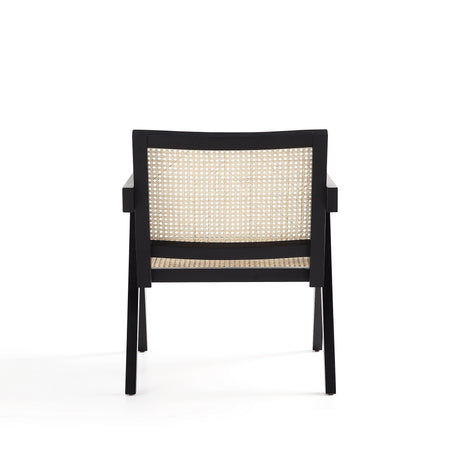 Hamlet Accent Chair in Black and Natural Cane (set of 2) - Ornate Home