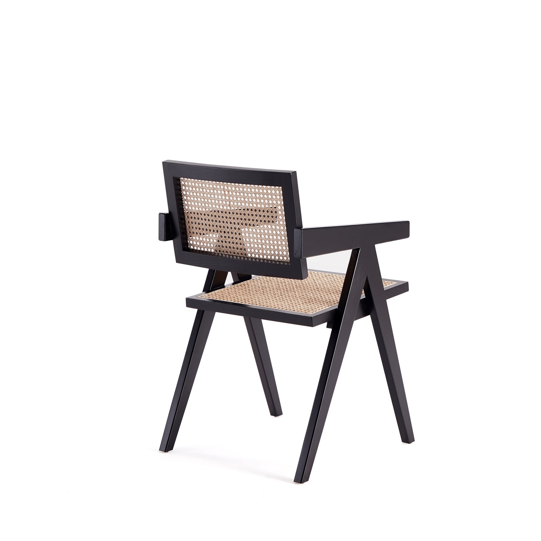 Hamlet Dining Arm Chair in Black and Natural Cane - Ornate Home