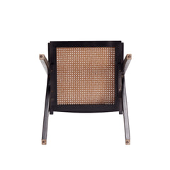 Hamlet Dining Arm Chair in Black and Natural Cane - Ornate Home