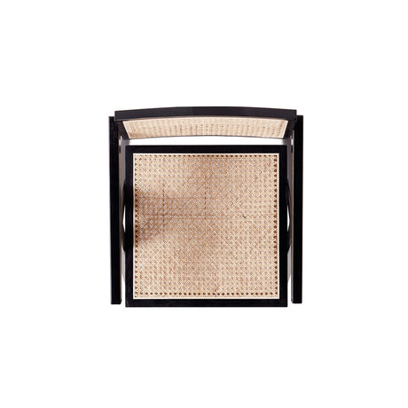 Hamlet Dining Arm Chair in Black and Natural Cane (set of 2) - Ornate Home