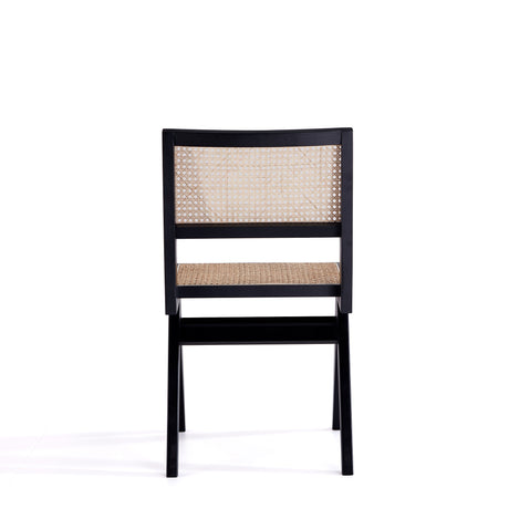 Hamlet Dining Chair in Black and Natural Cane (set of 2) - Ornate Home