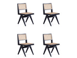 Hamlet Dining Chair in Black and Natural Cane (set of 4) - Ornate Home
