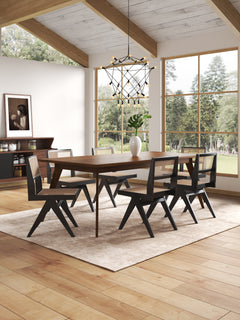 Hamlet Dining Chair in Black and Natural Cane (set of 4) - Ornate Home