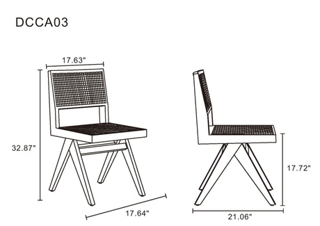 Hamlet Dining Chair in Nature Cane (set of 4) - Ornate Home