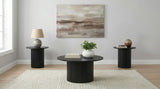 Hamlyn Black 3-piece Round Fluted Coffee and End Table Set - Ornate Home