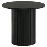 Hamlyn Black 3-piece Round Fluted Coffee and End Table Set - Ornate Home