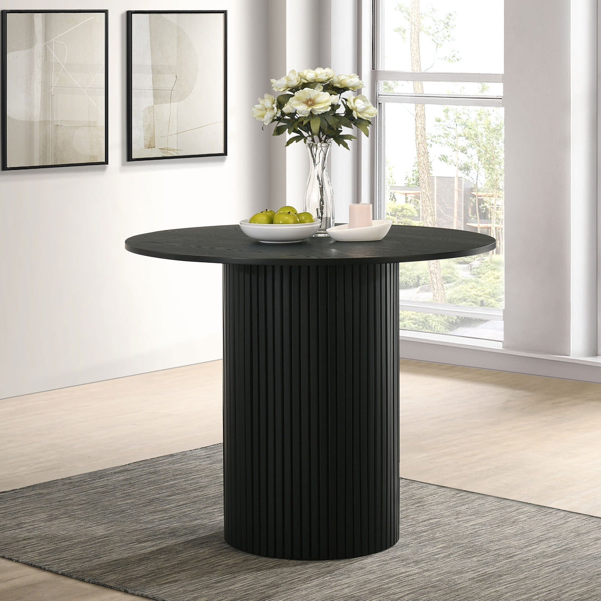 Coaster Hamlyn Black 43-inch Round Wood Counter Height Dining Table