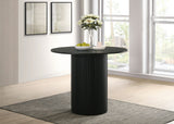 Hamlyn Black 43-inch Round Wood Counter Height Dining Table - Ornate Home