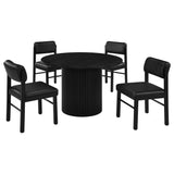 Hamlyn Black 5-piece Round Wood Dining Set - Ornate Home