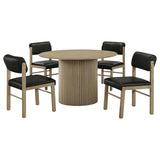 Hamlyn Black/Natural Oak 5-piece Round Wood Dining Set - Ornate Home