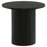 Hamlyn Black Round Fluted Occasional Side End Table - Ornate Home