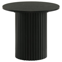Hamlyn Black Round Fluted Occasional Side End Table - Ornate Home