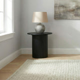 Hamlyn Black Round Fluted Occasional Side End Table - Ornate Home