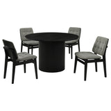 Hamlyn Grey/Black 5-piece Round Wood Dining Set - Ornate Home