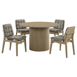 Hamlyn Grey/Natural Oak 5-piece Round Wood Dining Set - Ornate Home
