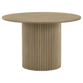 Hamlyn Natural Oak 43-inch Round Wood Dining Room Table - Ornate Home