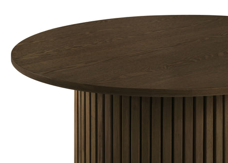 Hamlyn Walnut 3-piece Round Fluted Coffee and End Table Set - Ornate Home