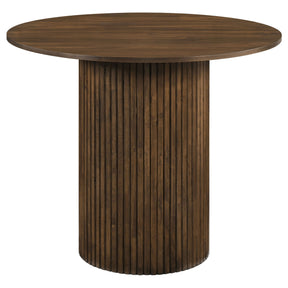 Hamlyn Walnut 43-inch Round Wood Counter Height Dining Table - Ornate Home