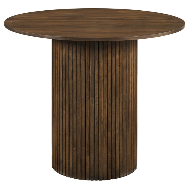 Hamlyn Walnut 43-inch Round Wood Counter Height Dining Table - Ornate Home