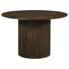 Hamlyn Walnut 5-piece Round Wood Dining Set - Ornate Home