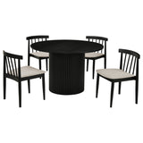 Hamlyn Wheat/Black 5-piece Round Wood Dining Set - Ornate Home