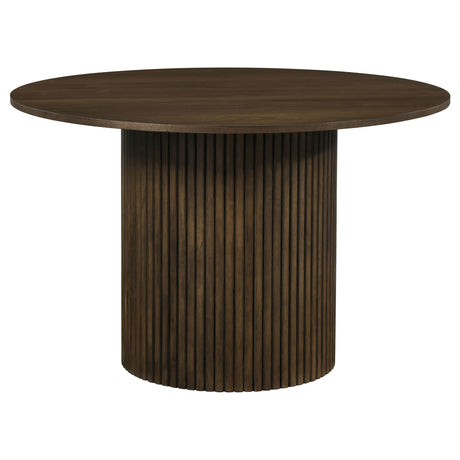 Hamlyn Wheat/Walnut 5-piece Round Wood Dining Set - Ornate Home