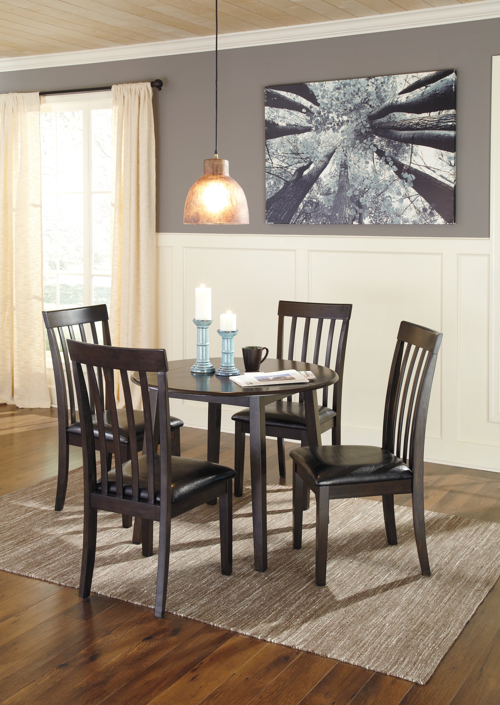 Hammis Dark Brown Dining Table and 4 Chairs (Online Special Price) - Ornate Home