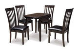 Hammis Dark Brown Dining Table and 4 Chairs - Ornate Home