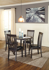 Hammis Dark Brown Dining Table and 4 Chairs - Ornate Home