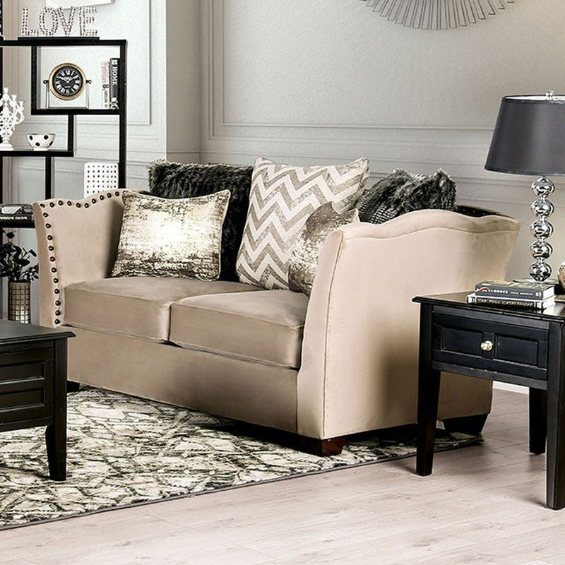 Hampden Beige Loveseat - Ornate Home