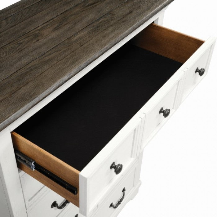 Hampstead White/Dark Brown Chest - Ornate Home