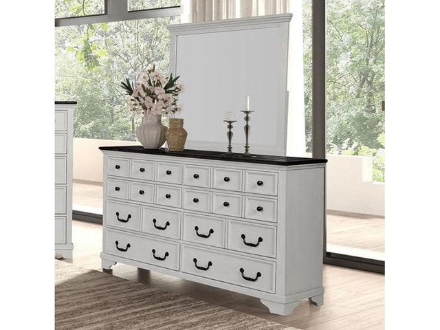Hampstead White/Dark Brown Dresser - Ornate Home