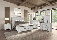 Hampstead White/Dark Brown Eastern King Bed - Ornate Home
