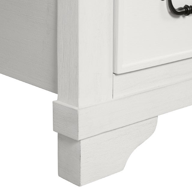 Hampstead White/Dark Brown Eastern King Bed - Ornate Home