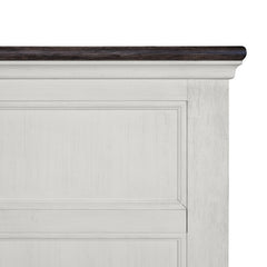 Hampstead White/Dark Brown Eastern King Bed - Ornate Home