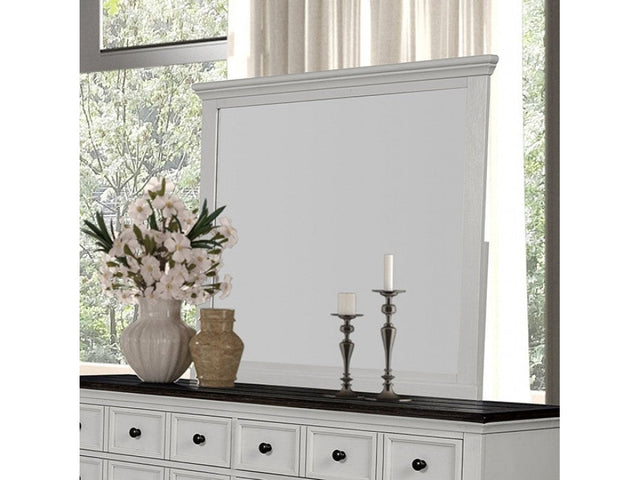 Hampstead White/Dark Brown Mirror - Ornate Home