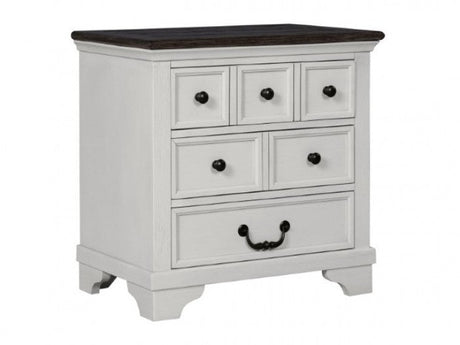 Hampstead White/Dark Brown Nightstand - Ornate Home